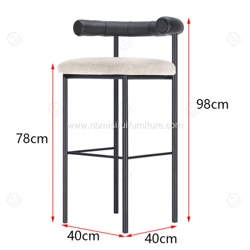 Metal frame with backrest counter chair